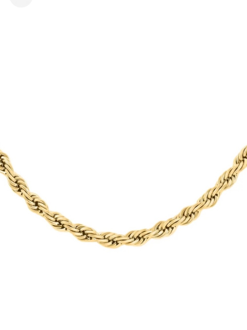 Rope Necklace in ION Plated Yellow Gold Stainless Steel 24”